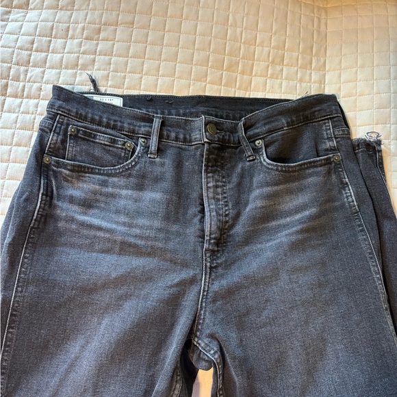 GAP Denim High Rise Cigarette Jeans - Dark Gray - Picture 2 of 7